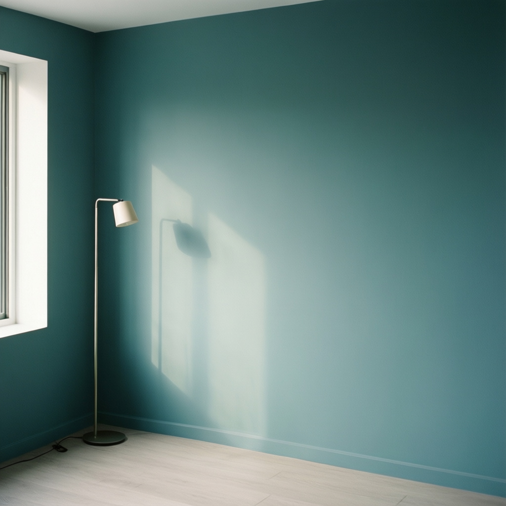 Freshly painted living room with smooth white walls and modern trim